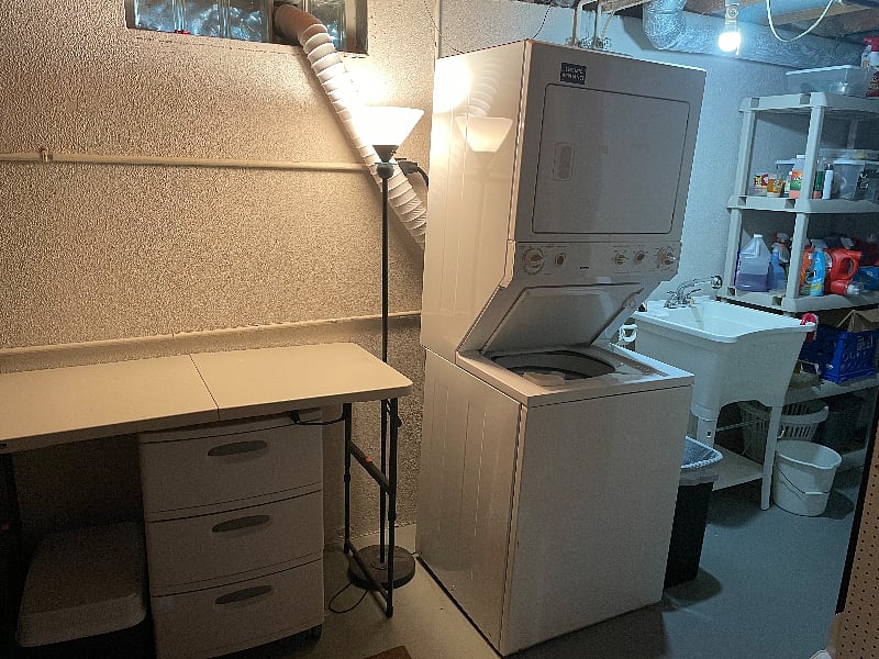 Washer & Dryer in Basement Utility Room