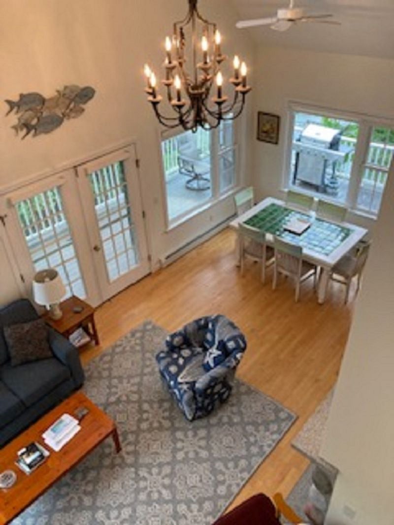 Looking down from the loft style bedroom