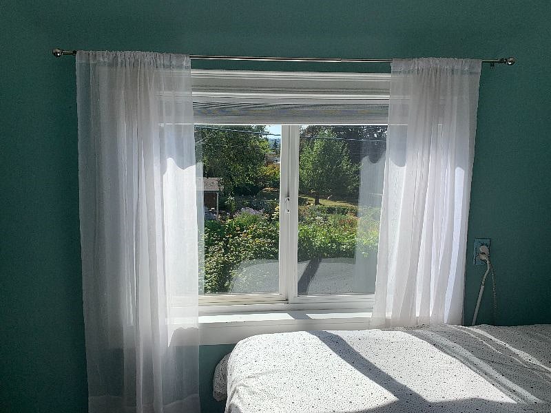 View of neighbor's garden from bedroom window