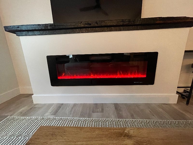 Fireplace with heat and changing lights