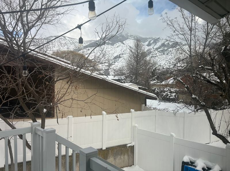 One of the many beautiful views of the close mountains. Only minutes from hiking and biking trails and a half hour drive from Snow Basin Ski resort.