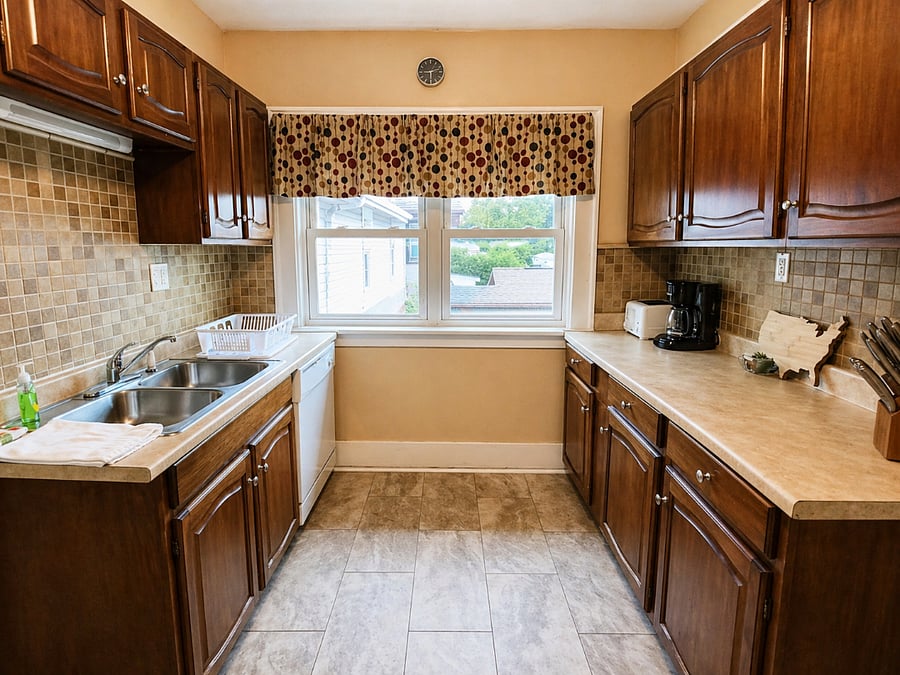 Fully equipped kitchen with starter supplies