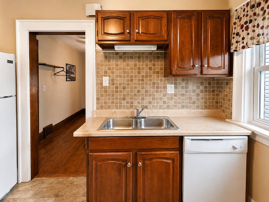 Kitchen with dishwasher and garbage disposal