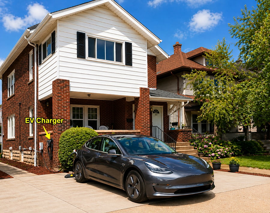Parking spot with EV charger
