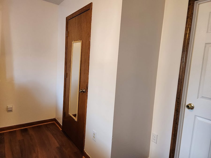 Large closet with full-length mirror