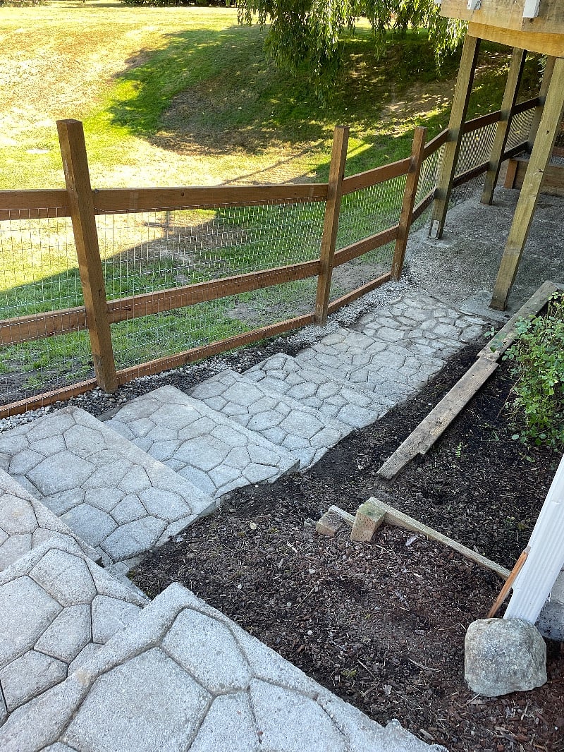 Stairs to private entrance.