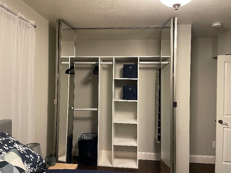 Large closet in the bedroom with lots of storage.