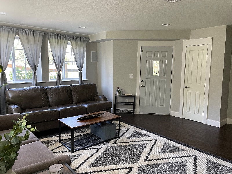 Private access to the apartment. Small storage closet next to front door.