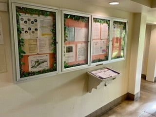 Lobby with guest parking log