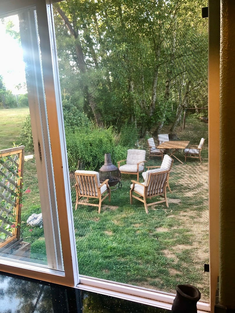 The view out of the kitchen window.