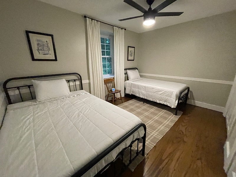 We currently only have the full size bed in this room. Room has small closet.