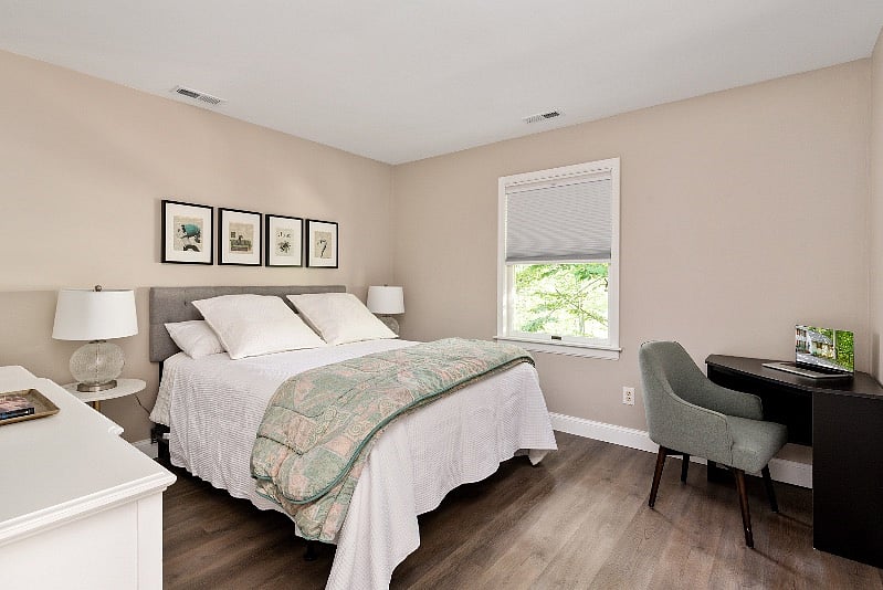 Bedroom 1 with Queen bed and Desk