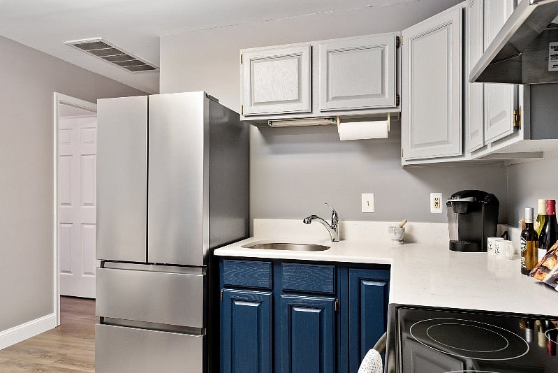Kitchen with Full Size Fridge
