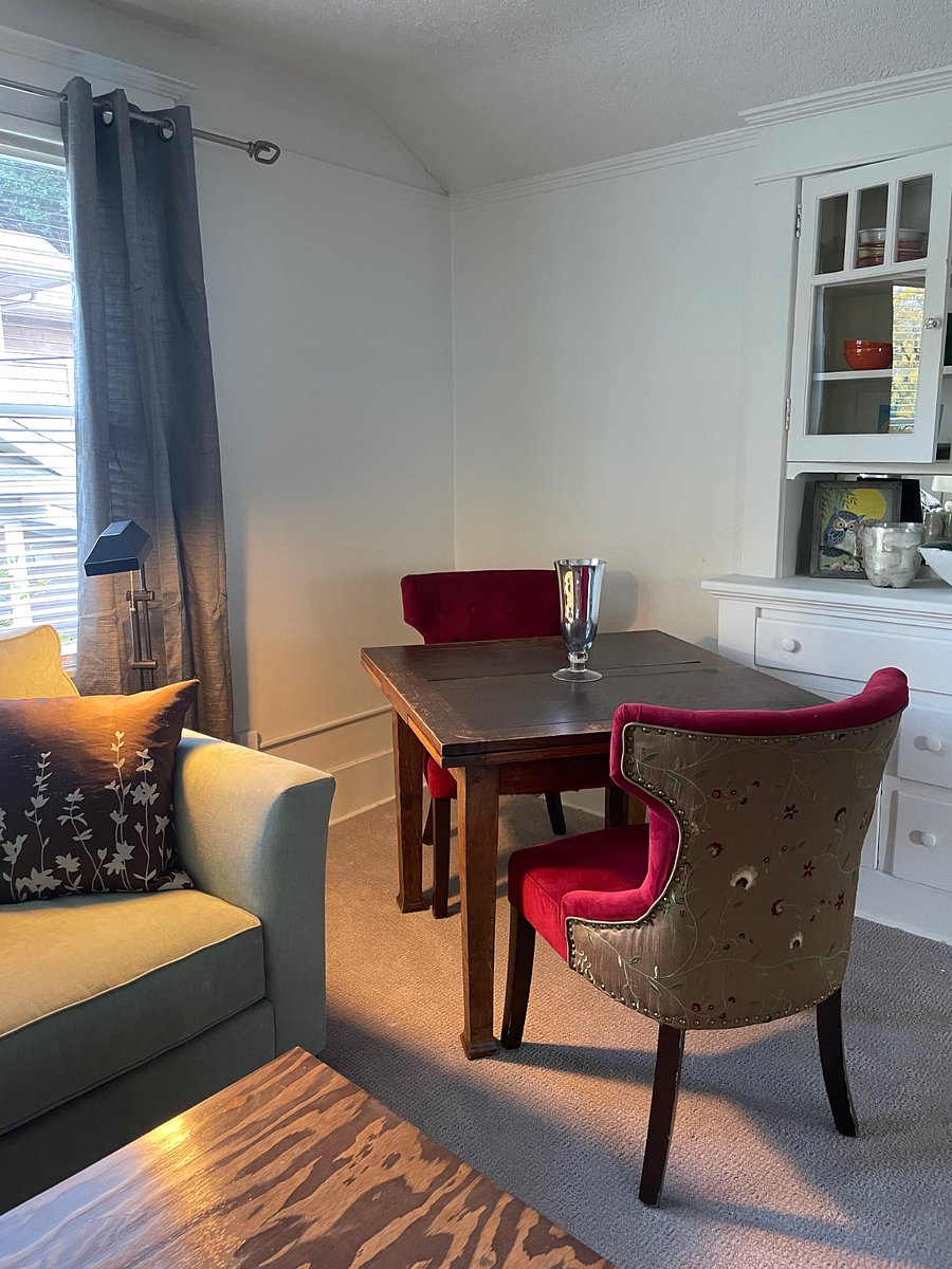 Dining area. Notice charming old built in cabinets.