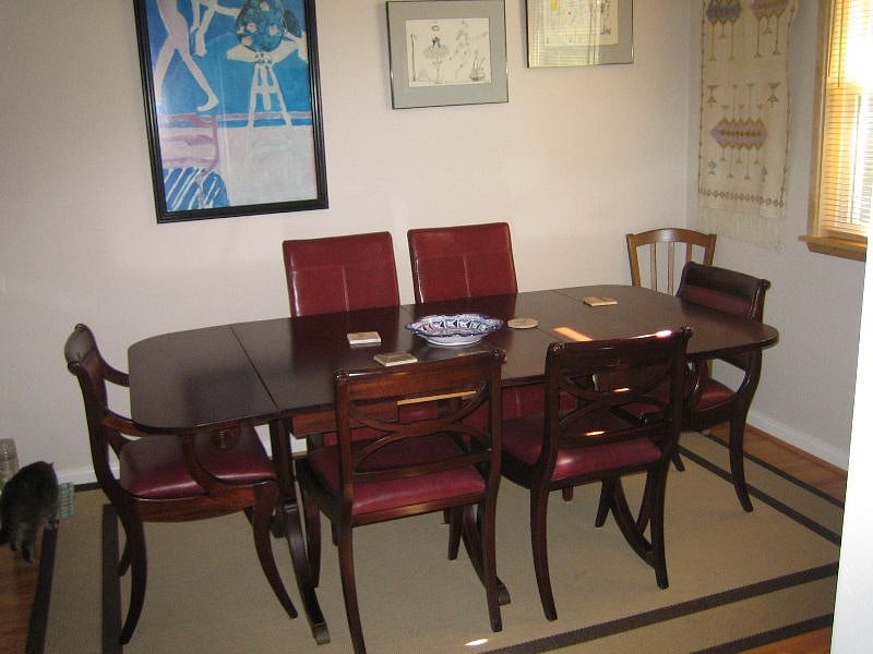 Dining room table and chairs