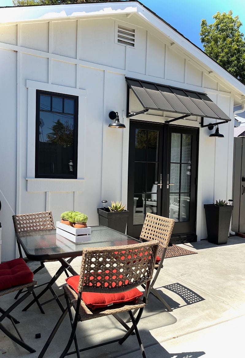 View of Table and Front Doors. 