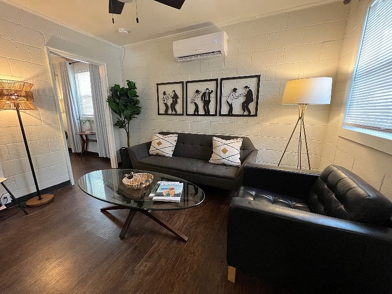 Modern and comfortable living room with smart and stylish Serif TV