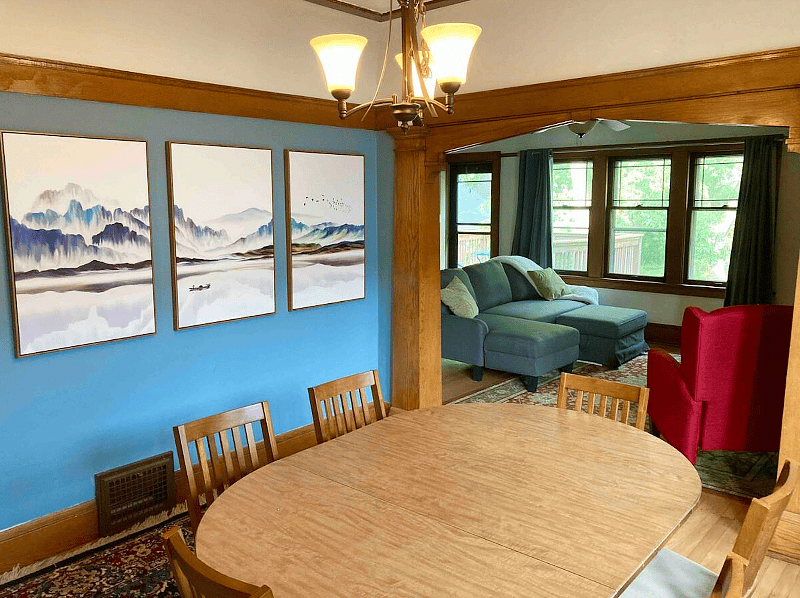 Dining room open concept to living room. Lots of natural light!