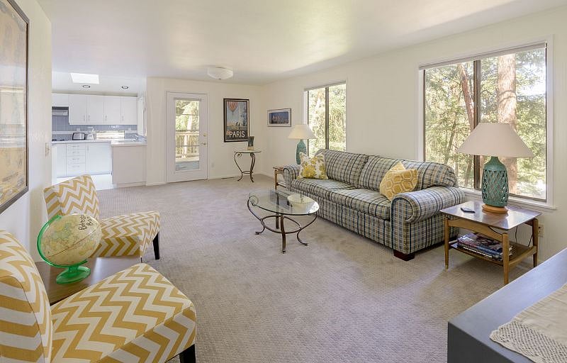 Family room looking to kitchen.