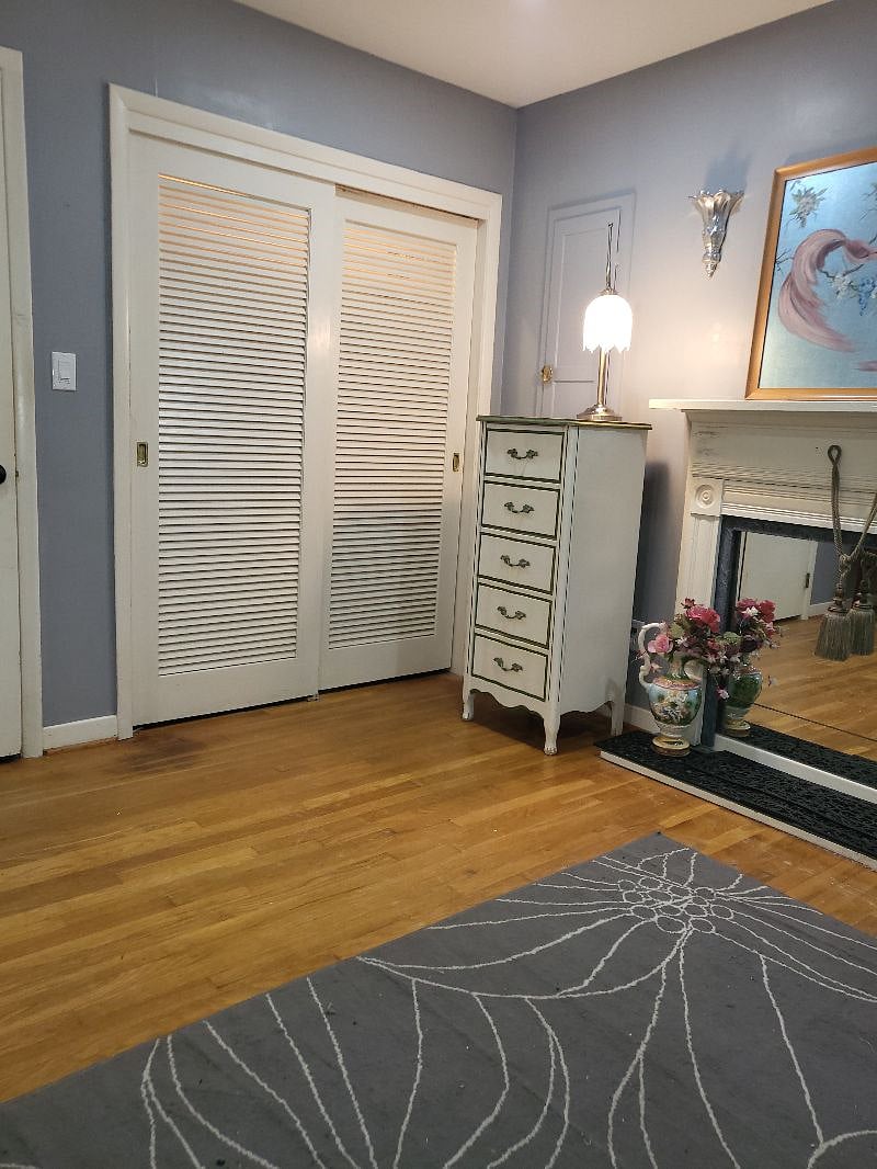 Master BR full / double closet + tall chest of drawers