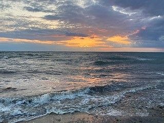 Falmouth beach sunset.