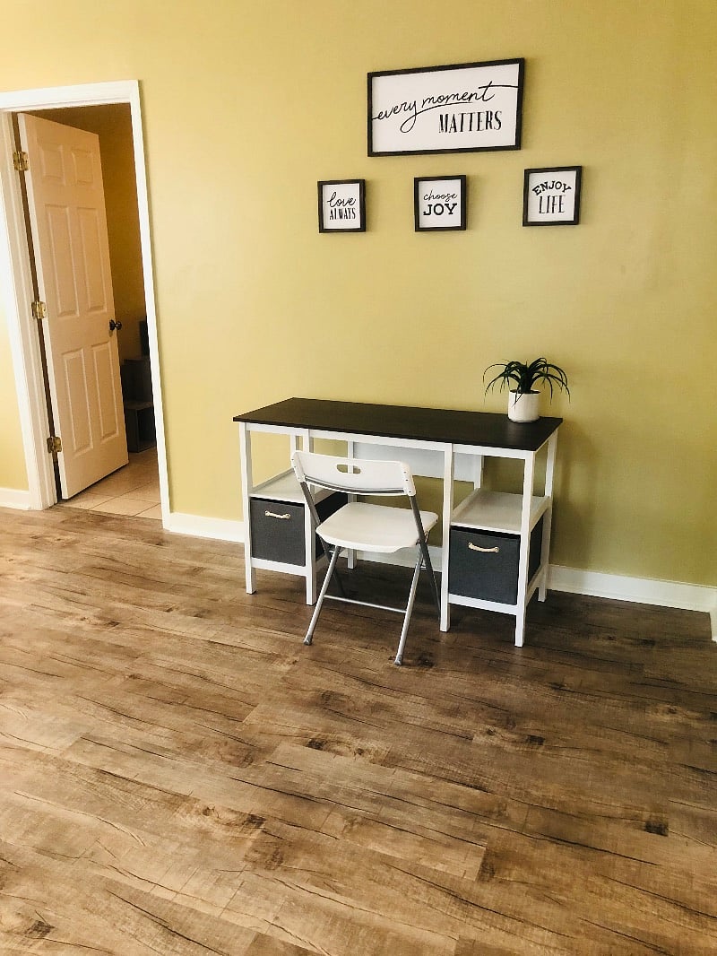 Small workspace area in Georgia room/sunroom.