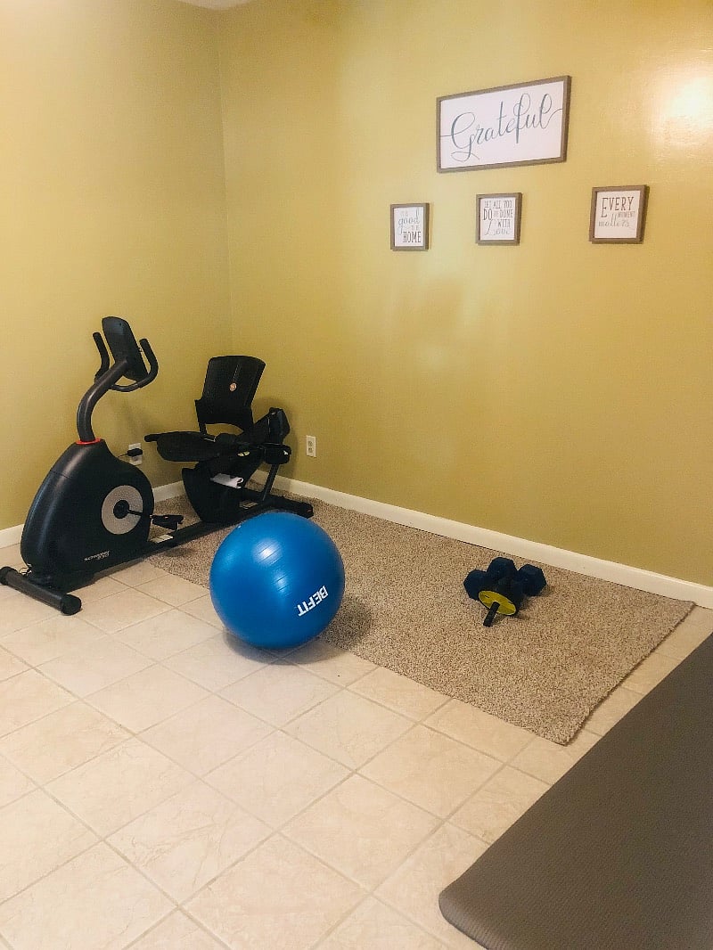 4th bedroom/mini gym and a television.