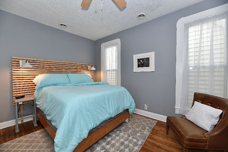 Master Bedroom with oversized, plus queen-size mattress.