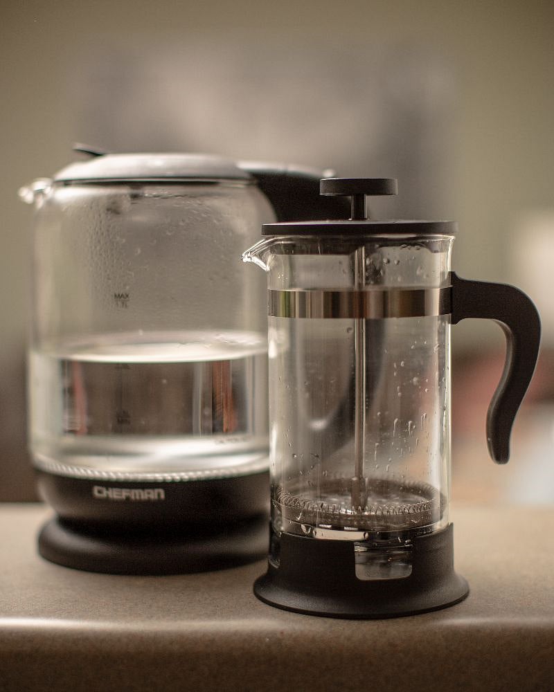 Electric kettle and coffee press