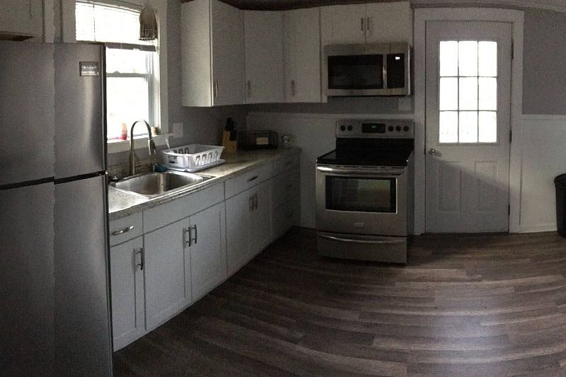 Kitchen from bathroom