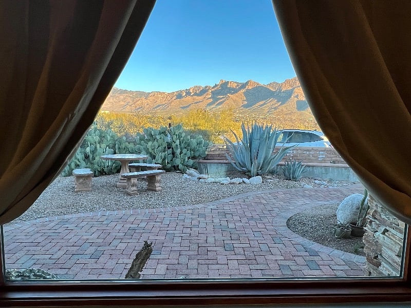 One of the front windows 