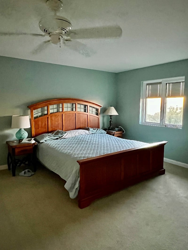 King bed in primary bedroom