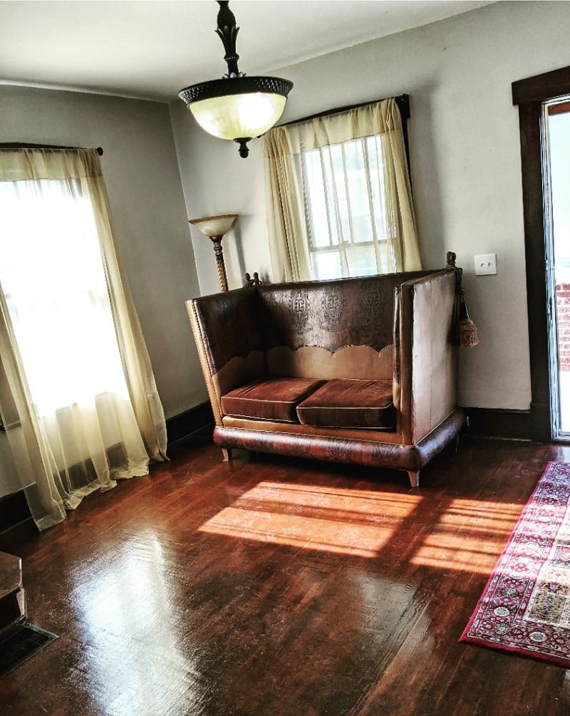 Antique parlor sofa in the foyer