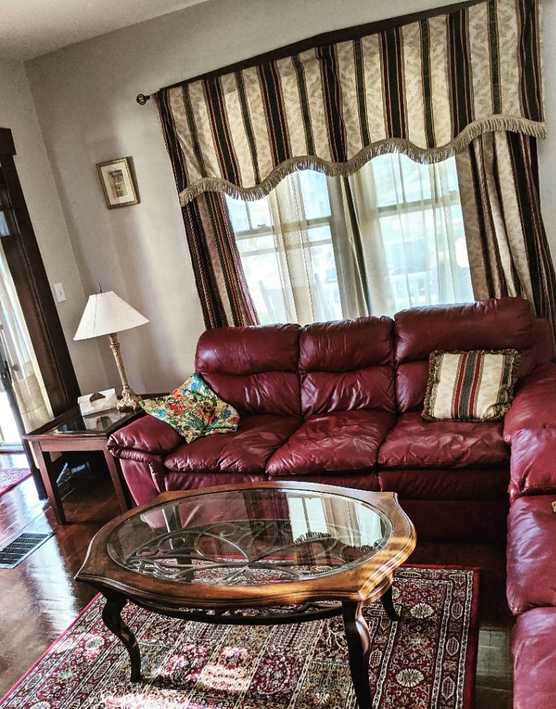 Comfortable leather sofas in the living room