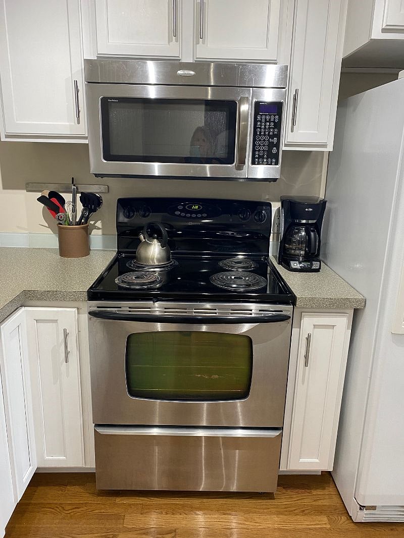 Besides a stove, microwave, refrigerator and dishwasher, the kitchen includes a coffee maker, slow cooker, toaster and more!