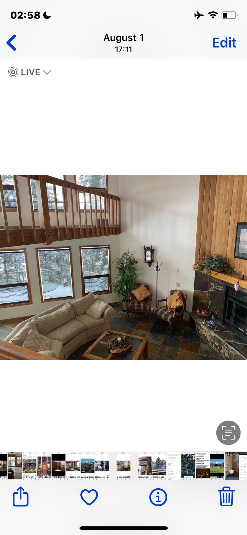 Upper living area with view to the loft