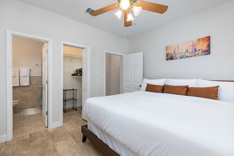 First-floor master bedroom and en suite full-bath
