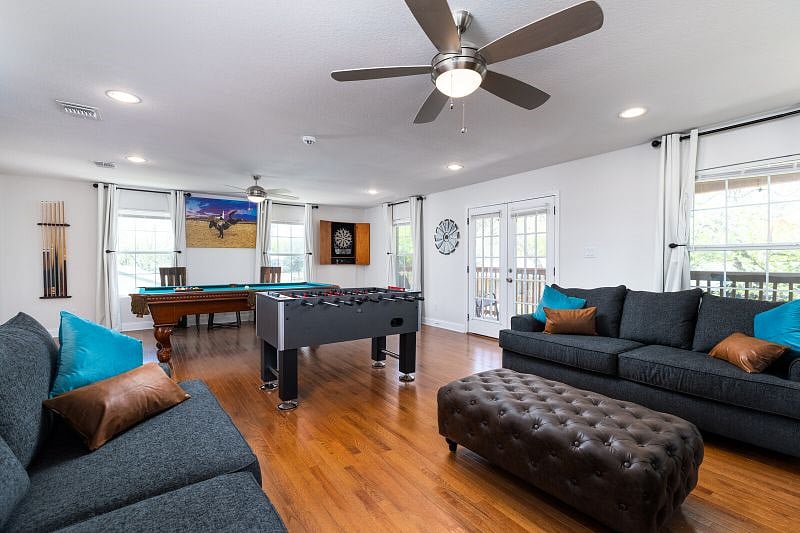 Second-floor living room & game room
