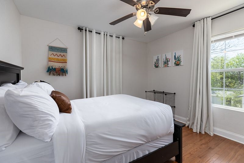 Second floor bedroom with full sized bed