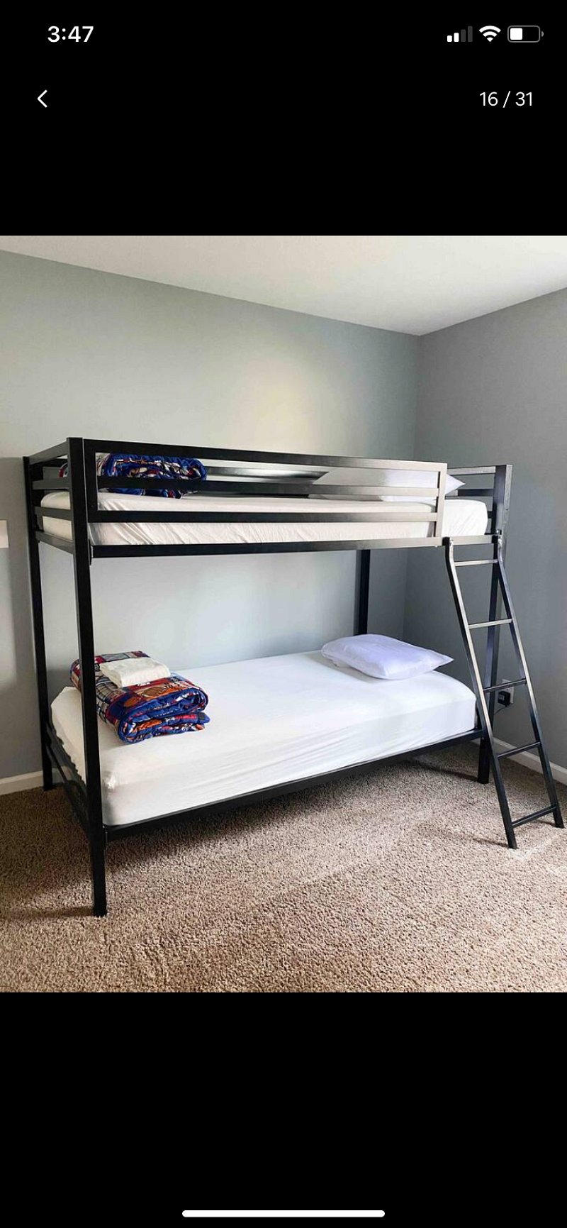 one of two sets of bunks