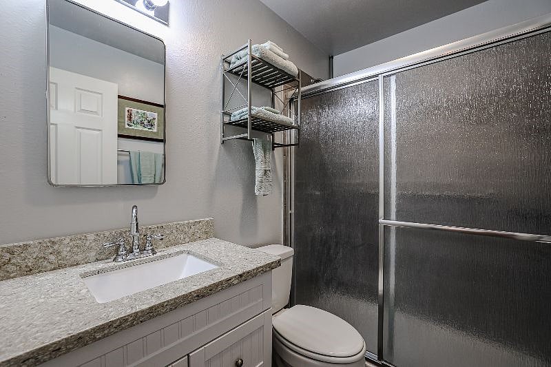 Granite Vanity and Full Size Shower