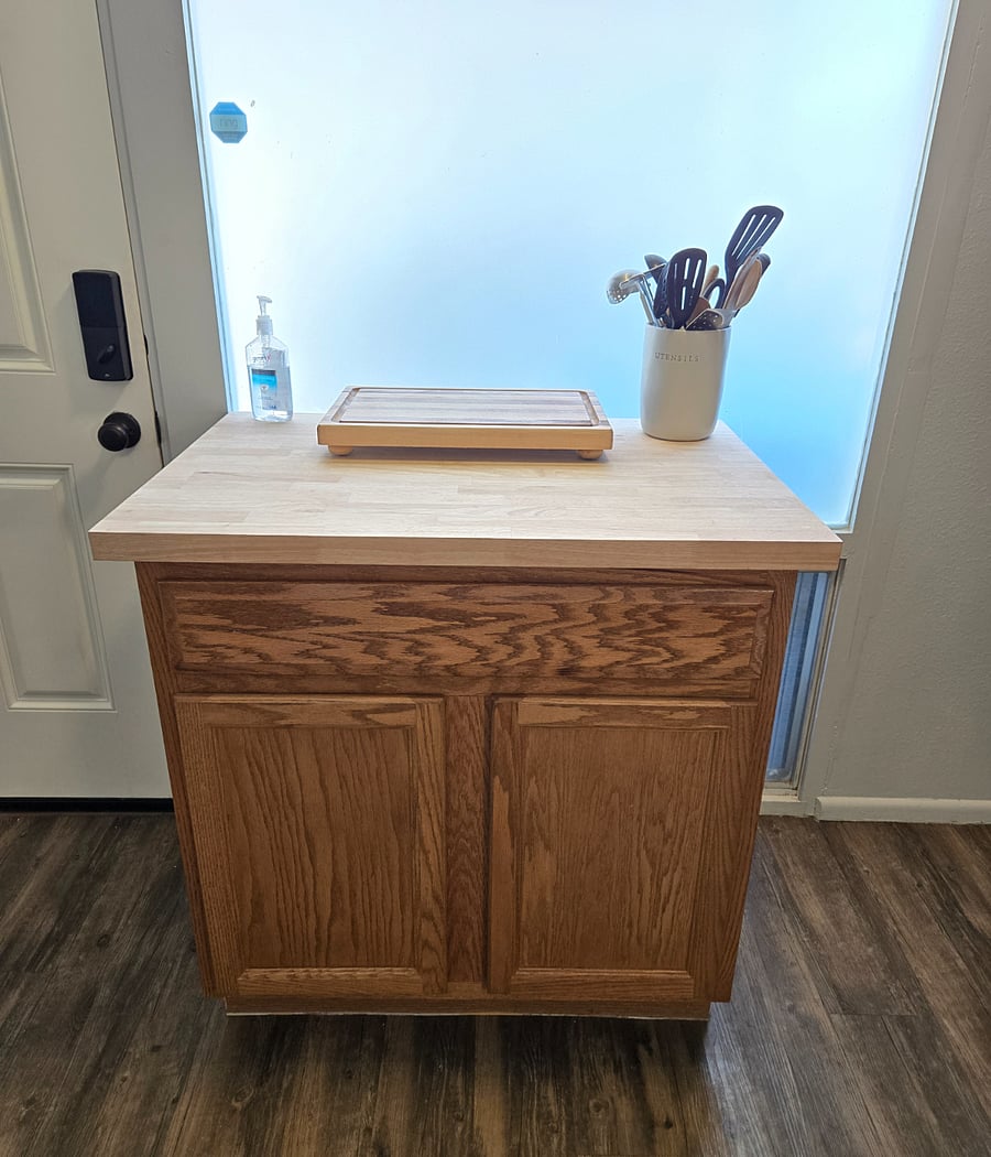Kitchen Island with Butcher Block Top