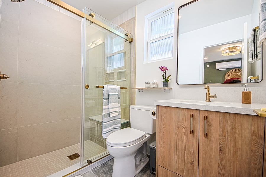 Walk in Shower accessible from the Primary BedroomBrand