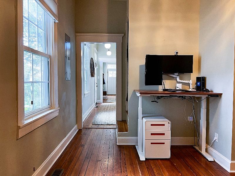 Office setup with view towards the front of the house.