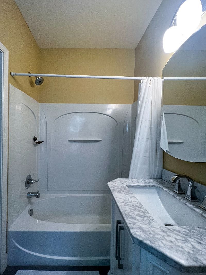 Have a soak after a long day in the tub upstairs.
