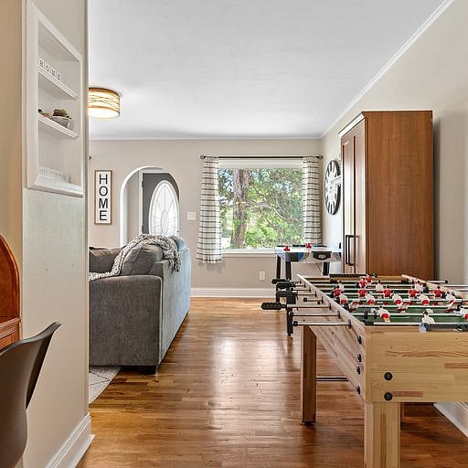Game space with foosball table and other games for your family! 