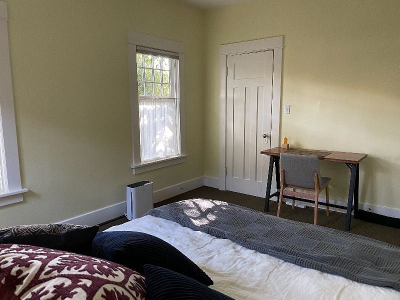The rental bedroom + closet door