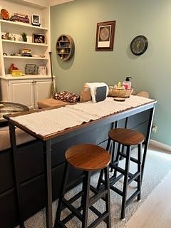 Bar counter with stools