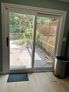 Sliding glass door back entrance from inside