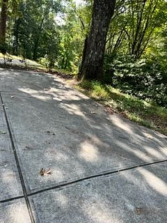 Parking spaces in relation to driveway from a different angle.